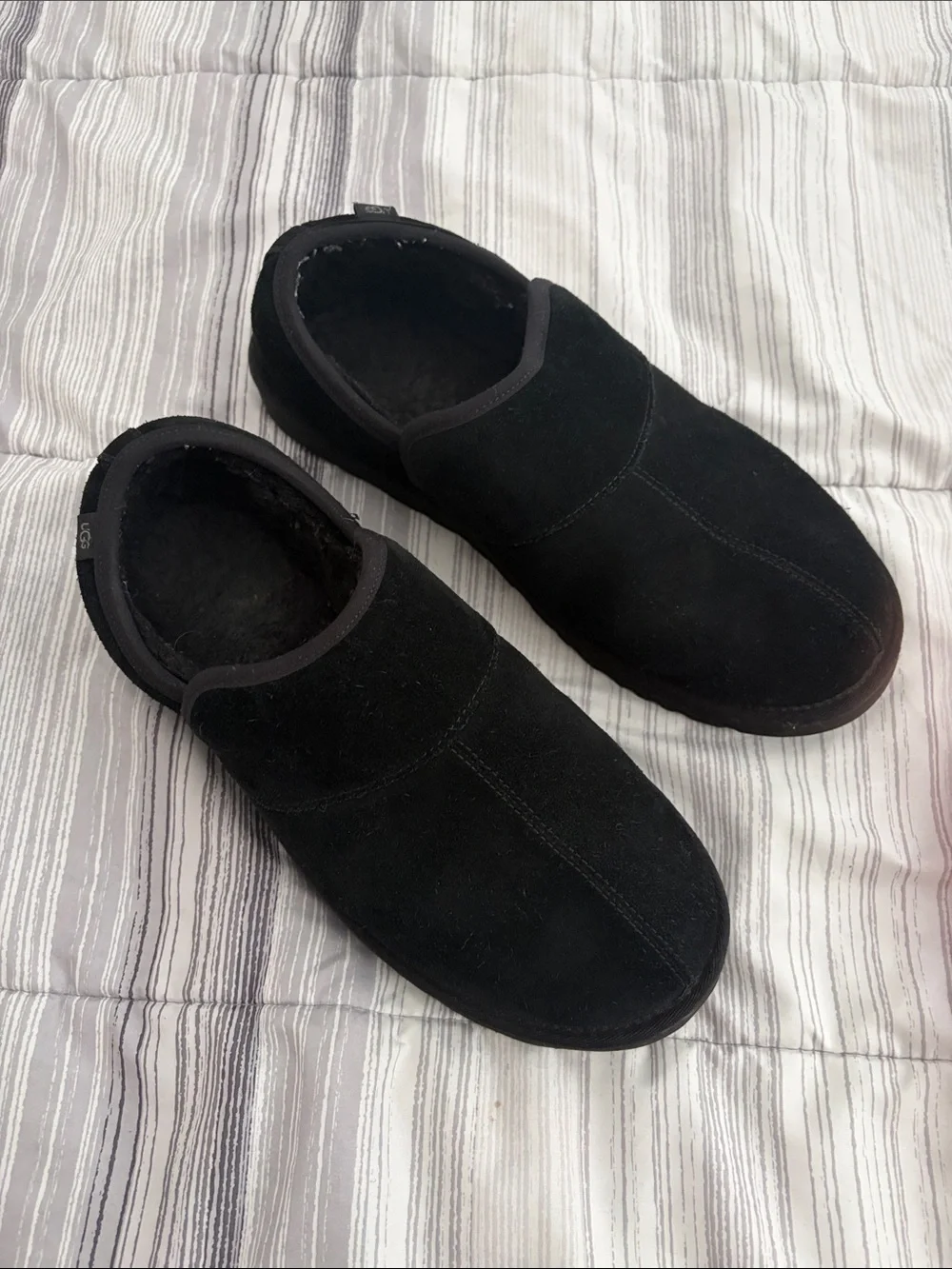 UGG Men’s Black Suede Leisure Slip-On Slippers Size 13